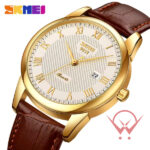 Skmei 9058 Men's Golden Steel Brown Watch from Wear Stylish